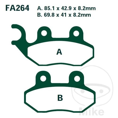Pair brake pads ebc sfac264 - pads,