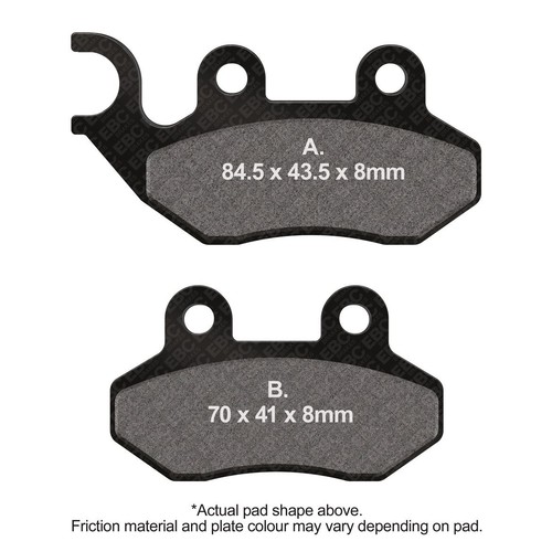 Ebc scooter organic brake pad - organic,